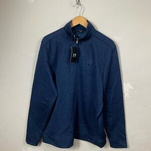 Under Armour Storm SweaterFleece Golf 1/4 Zip Pullover Navy Blue Mens Large NEW